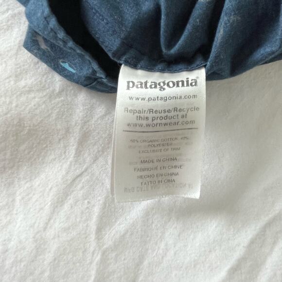 Patagonia Blue Hawaiian Surfer Floral Short Sleeve Button Down Shirt, Size Large - Picture 11 of 11
